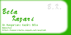bela kazari business card