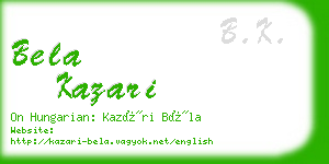 bela kazari business card
